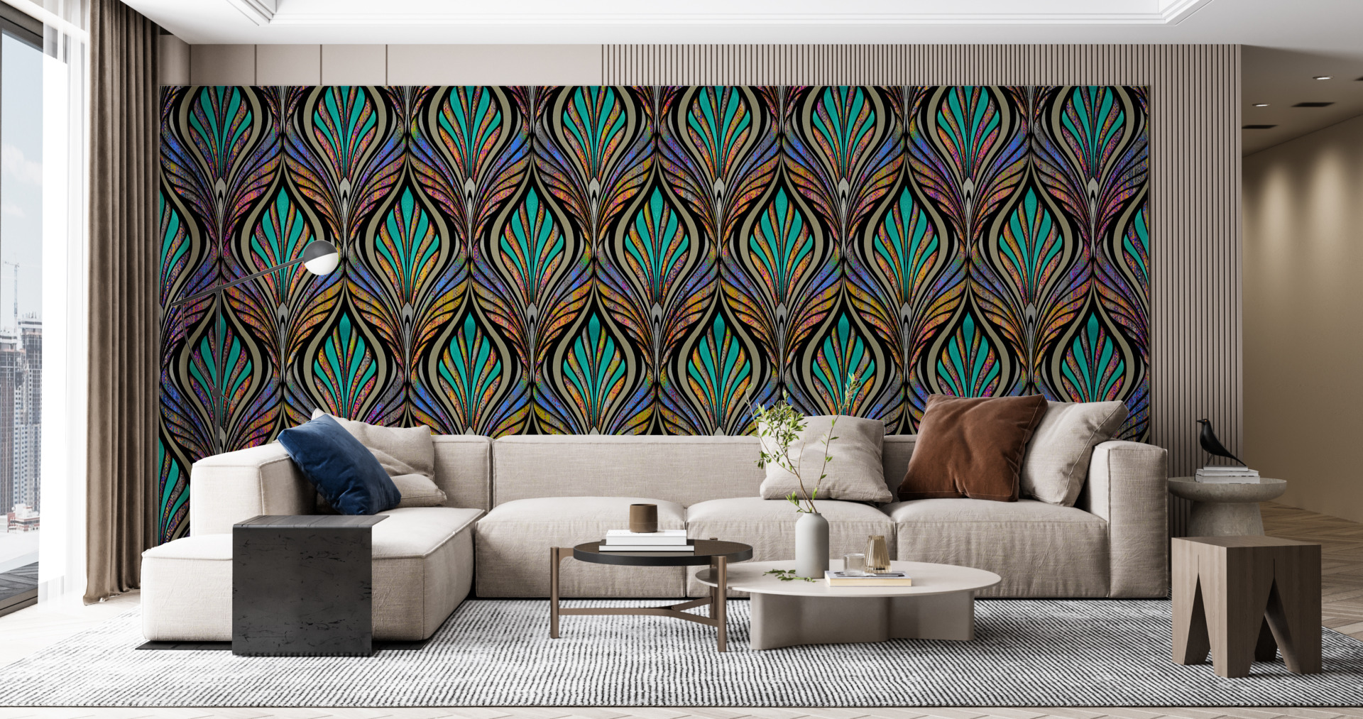 Påfågel Eye väggmålning