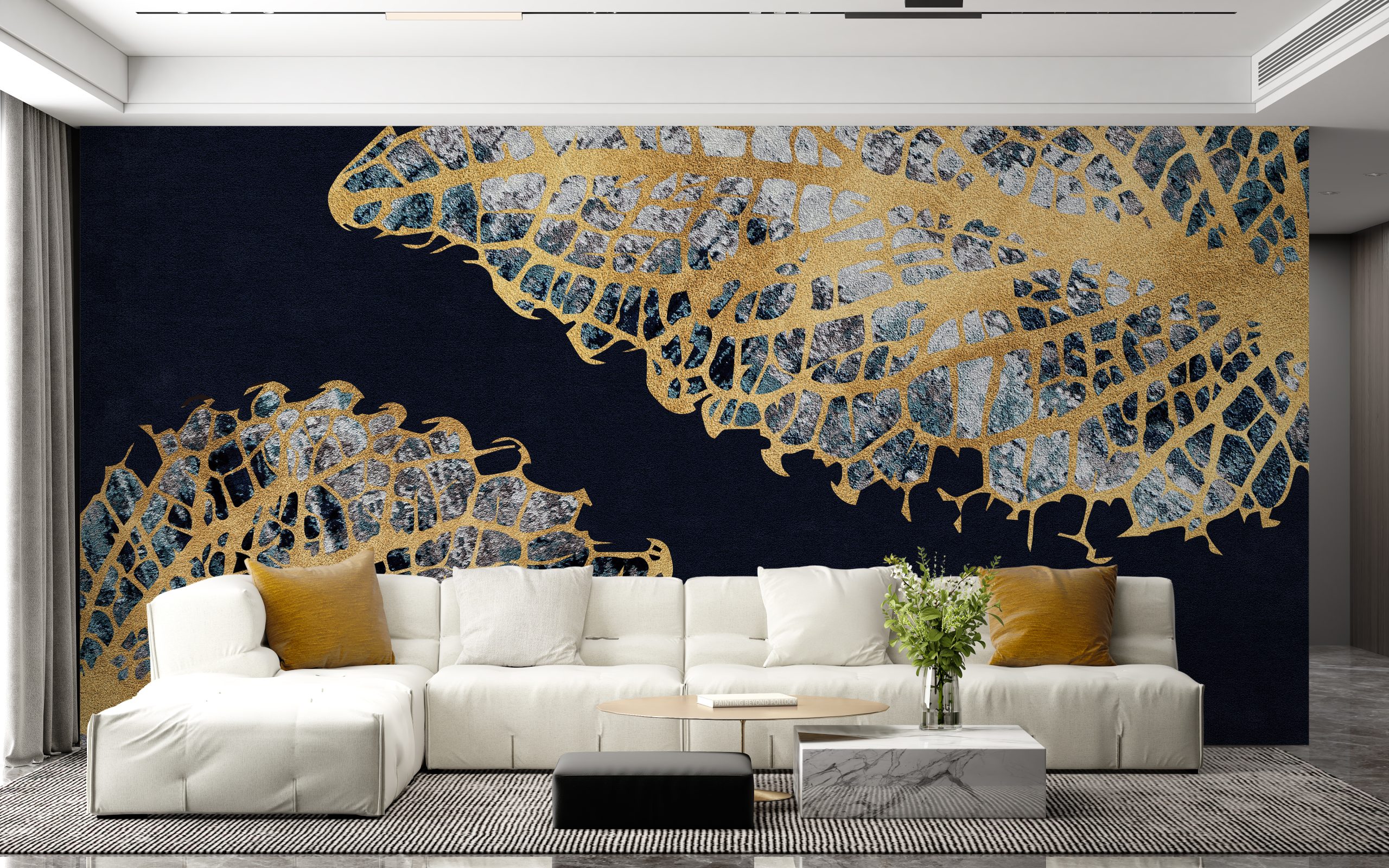 Fototapet Upplysta blad