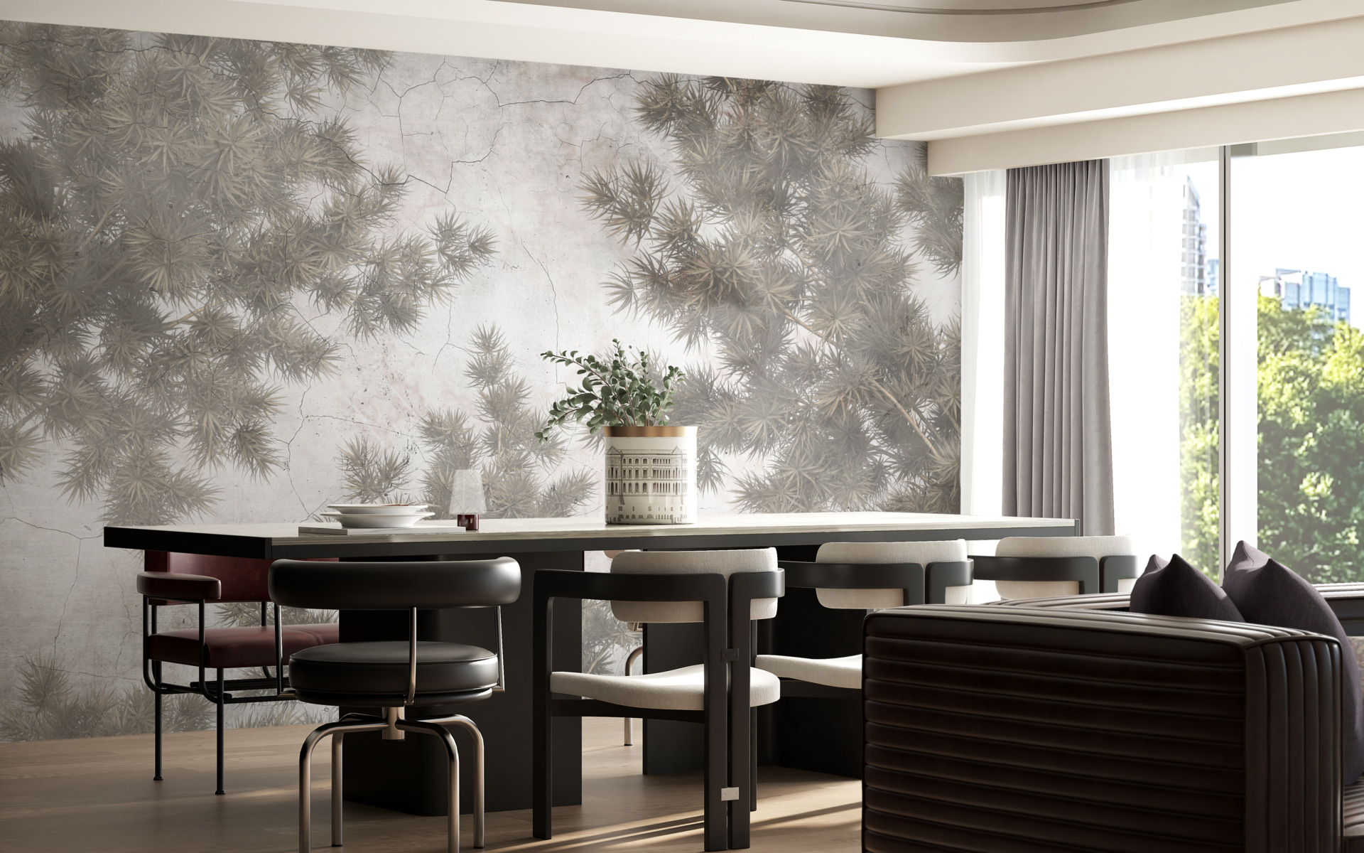 Muralväxter på en sprucken yta