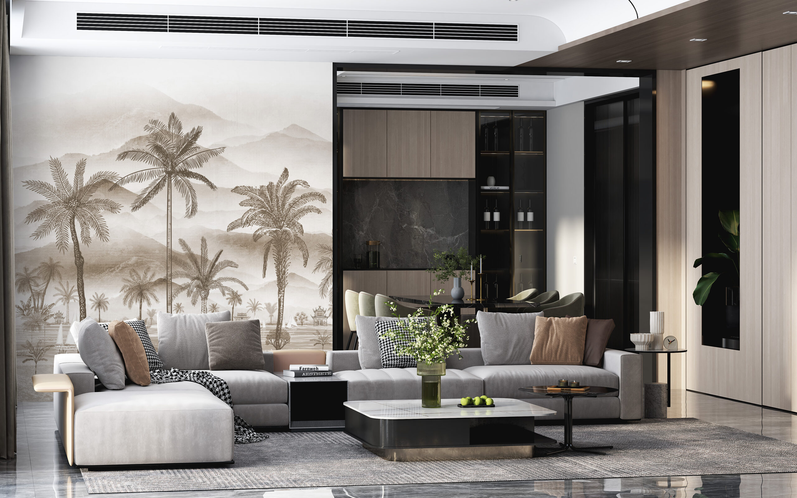 Väggmålning Exotisk ritning