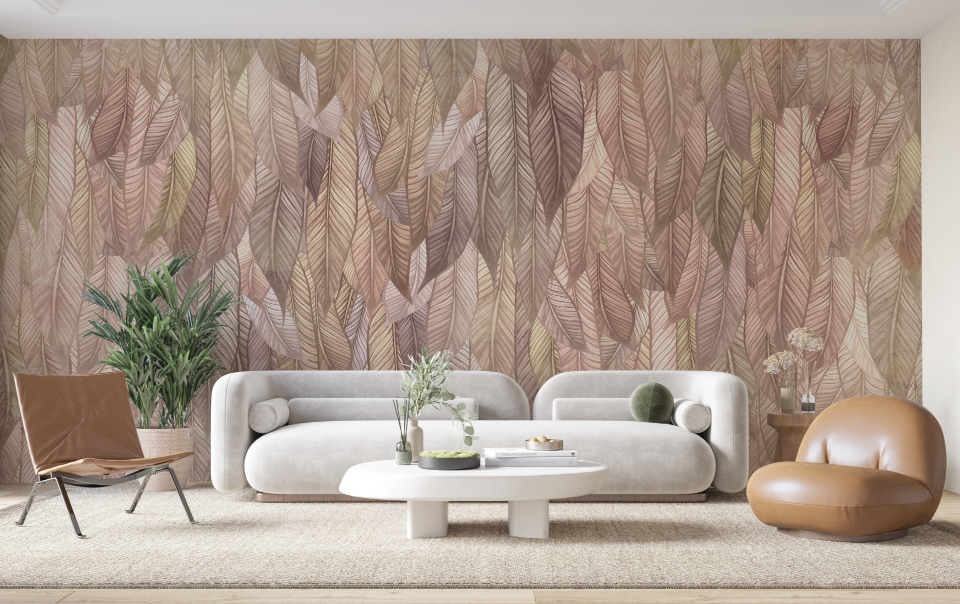 Fototapet med exotiska blad