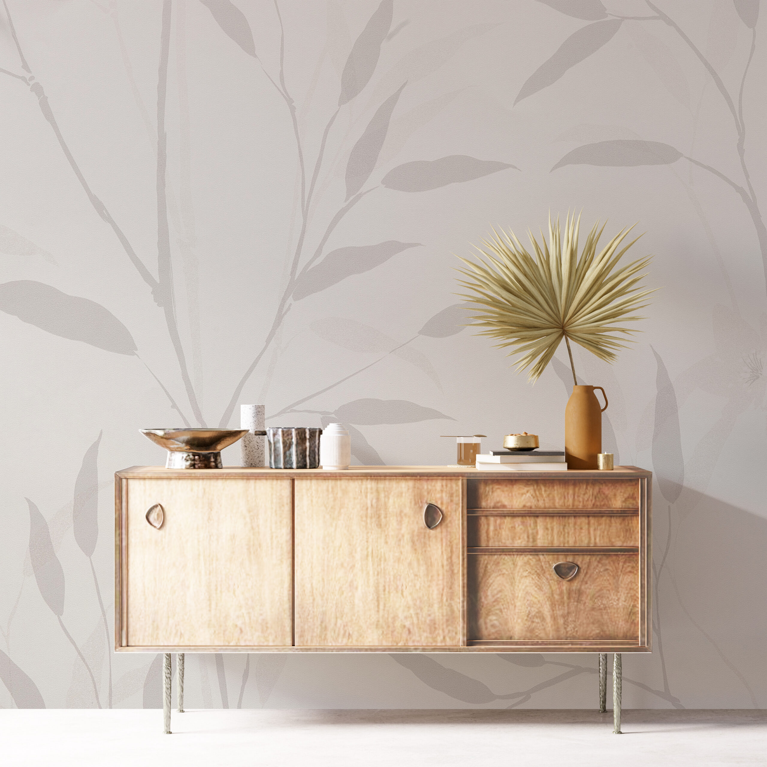 Väggmålning Grå Växt