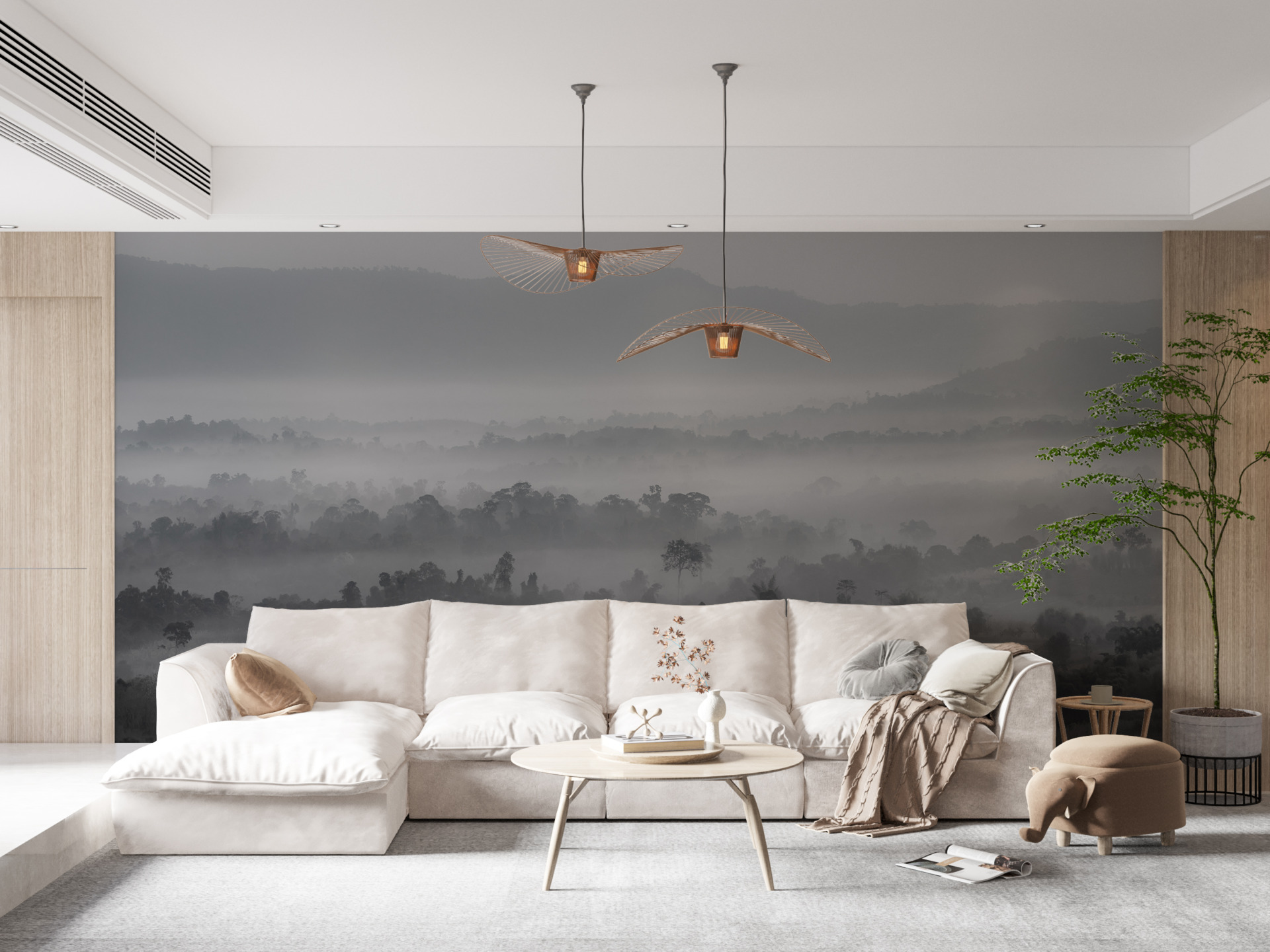 Fototapet Grått landskap