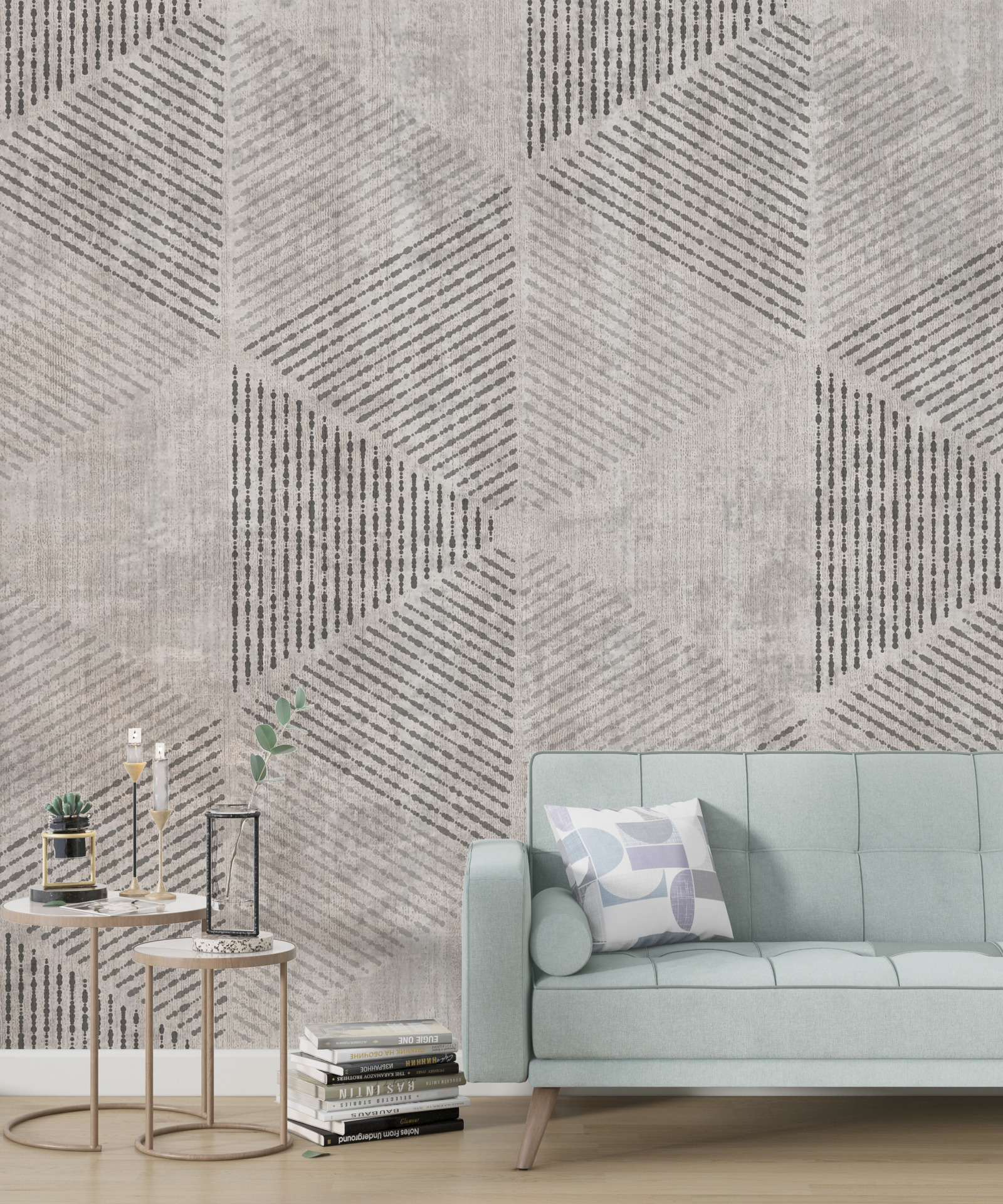 Väggmålning Triangel Grafik