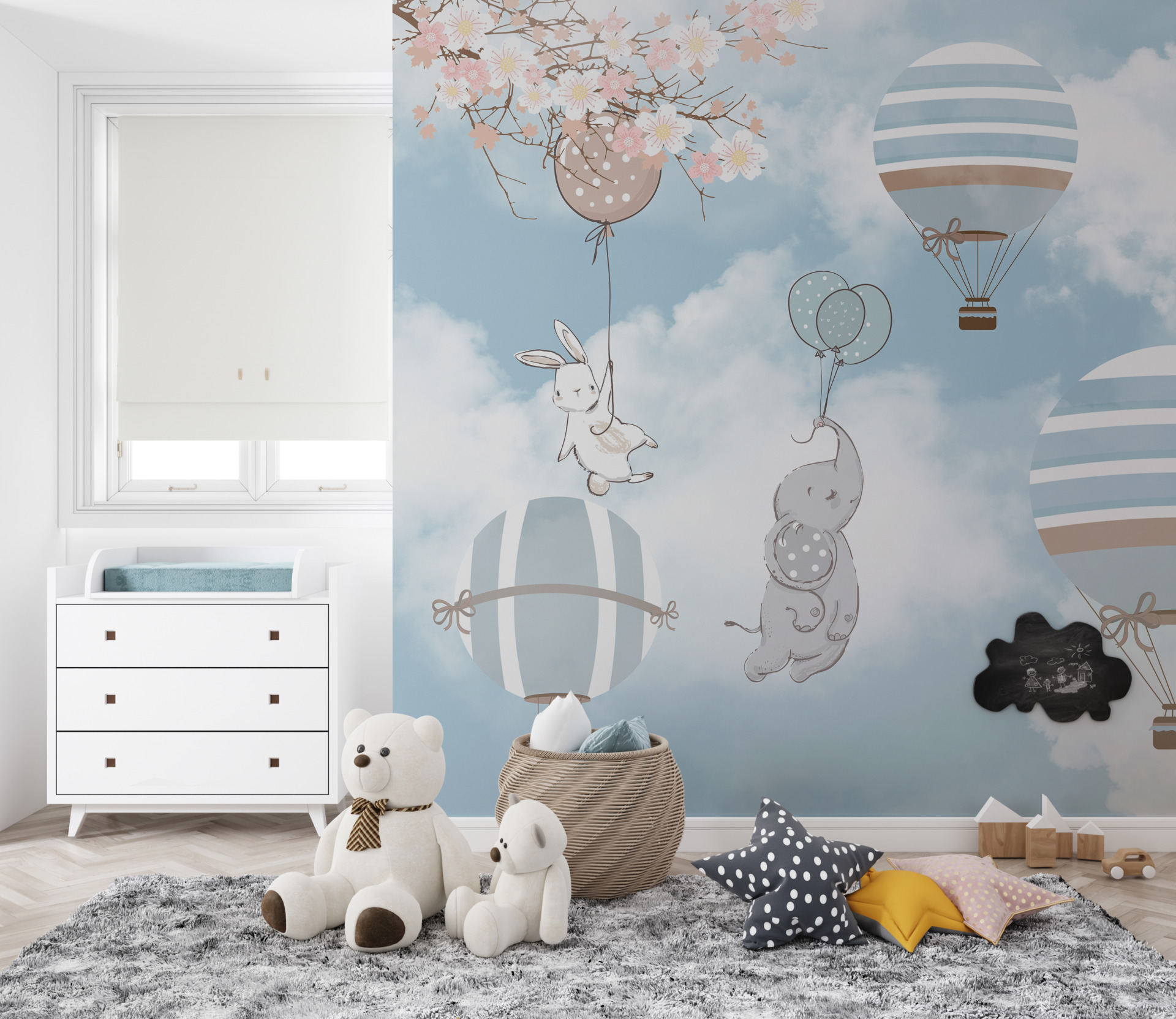Väggmålning Vår Ballongflygning