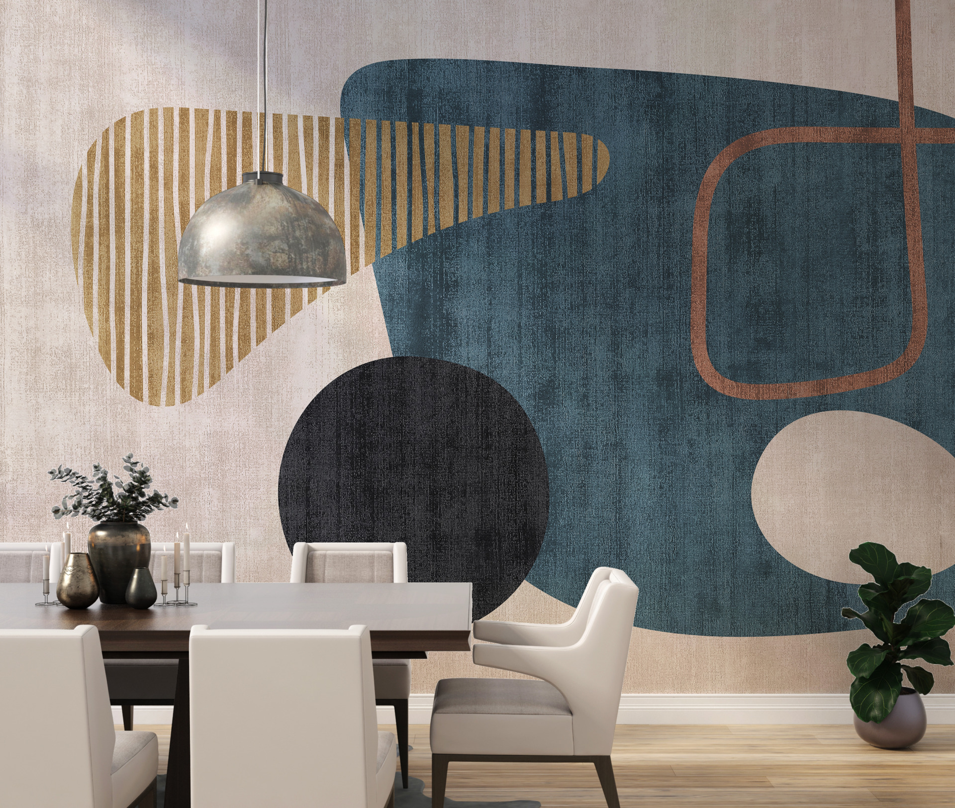 Väggmålning Rundade former