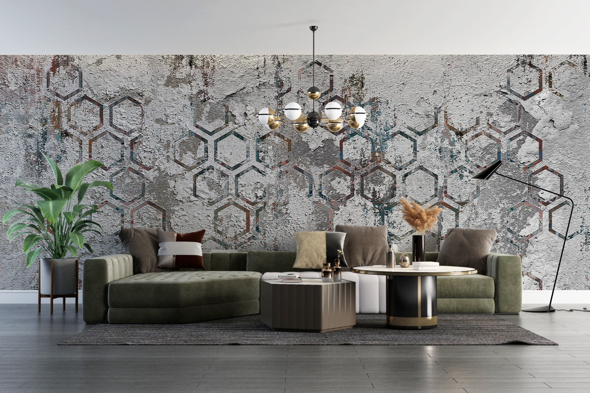 Fototapet Strippade polygoner