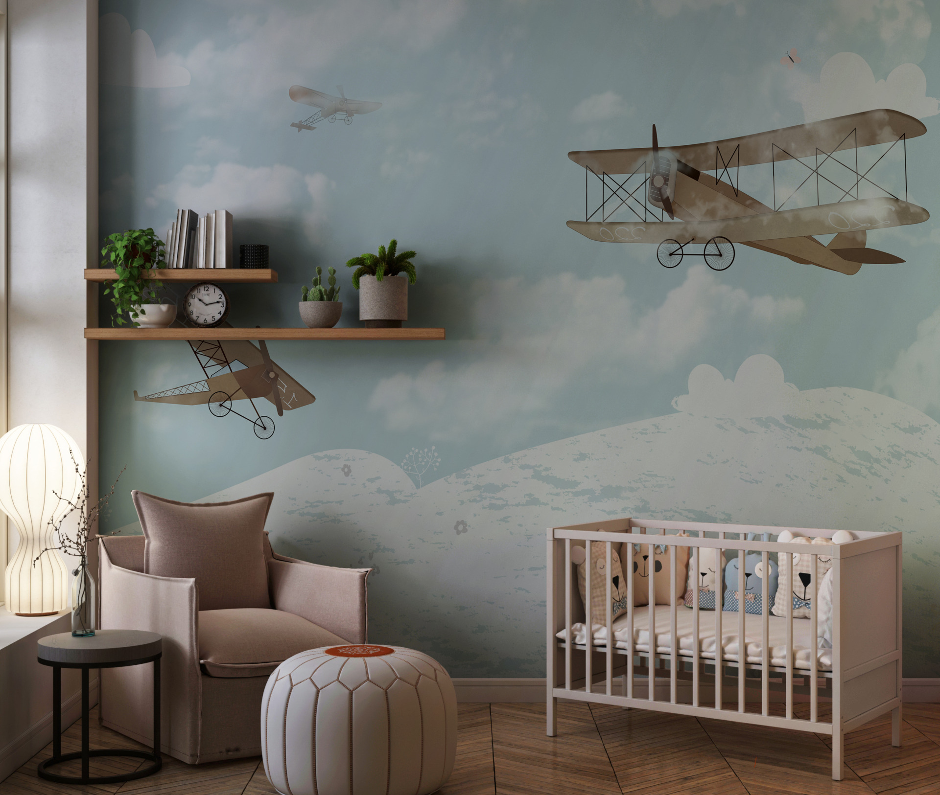 Väggmålning Vinterflykt