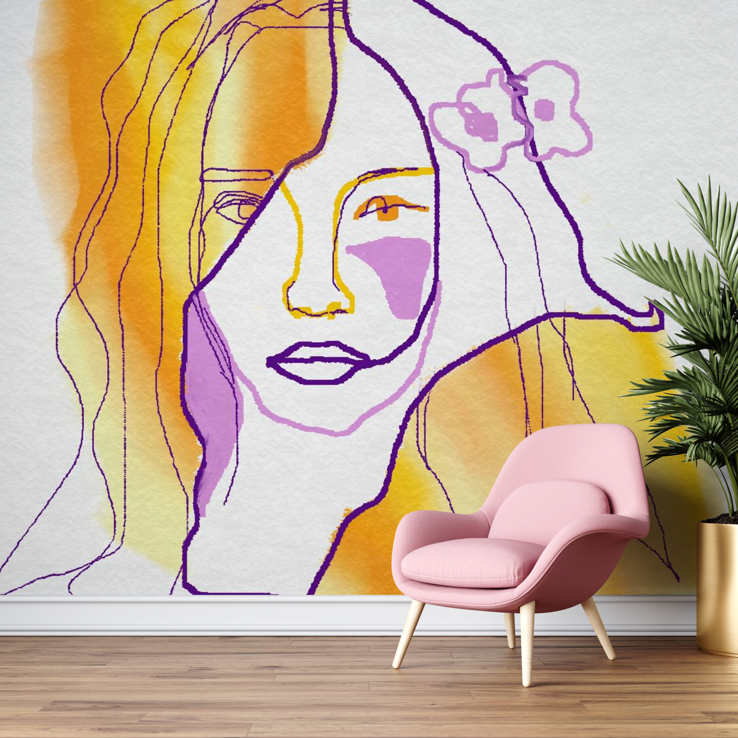 Fototapet Gul flicka