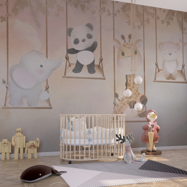 Bakgrund Djur på gungor