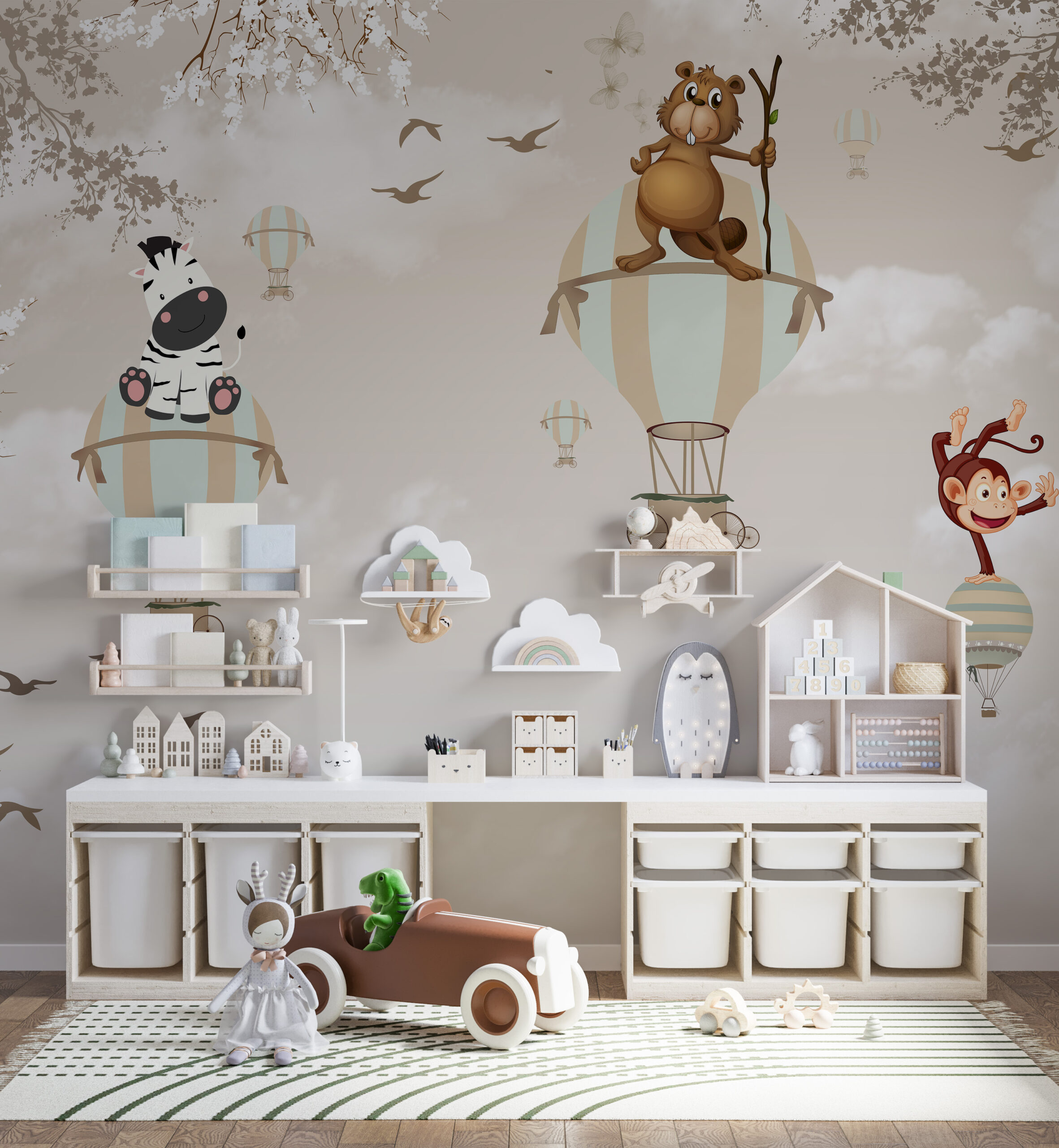 Väggmålning Djur i flykt