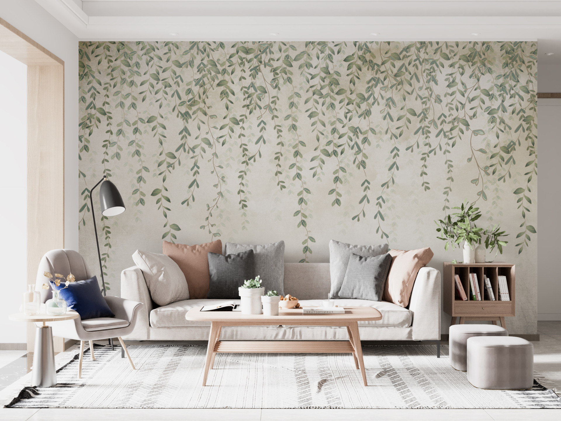 Tapet Hängande Små Löv