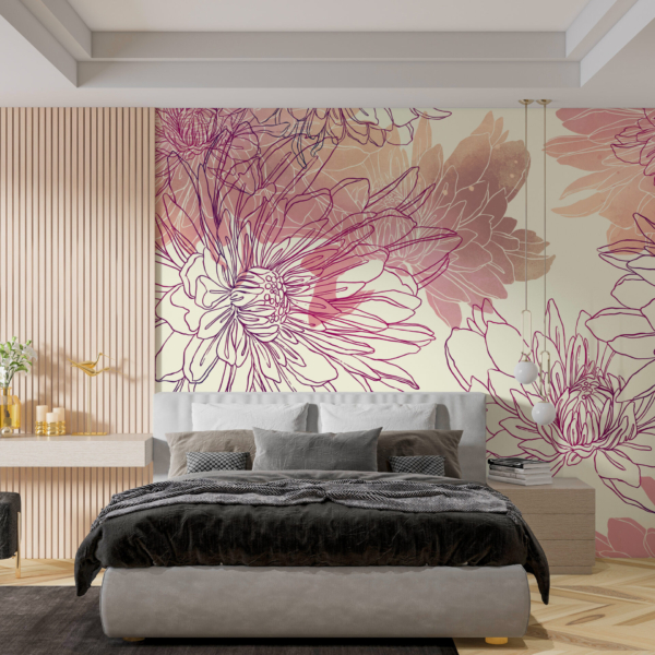 Fototapet Blommor i rosa