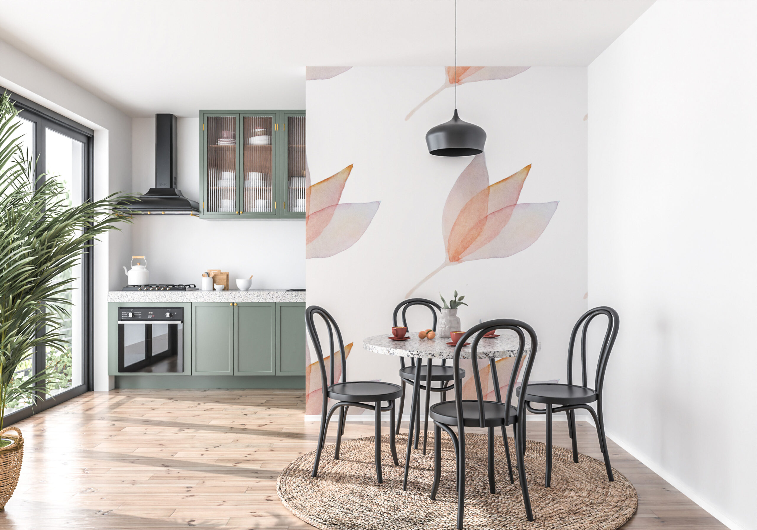 Fototapet Liljekonvaljer i vitt