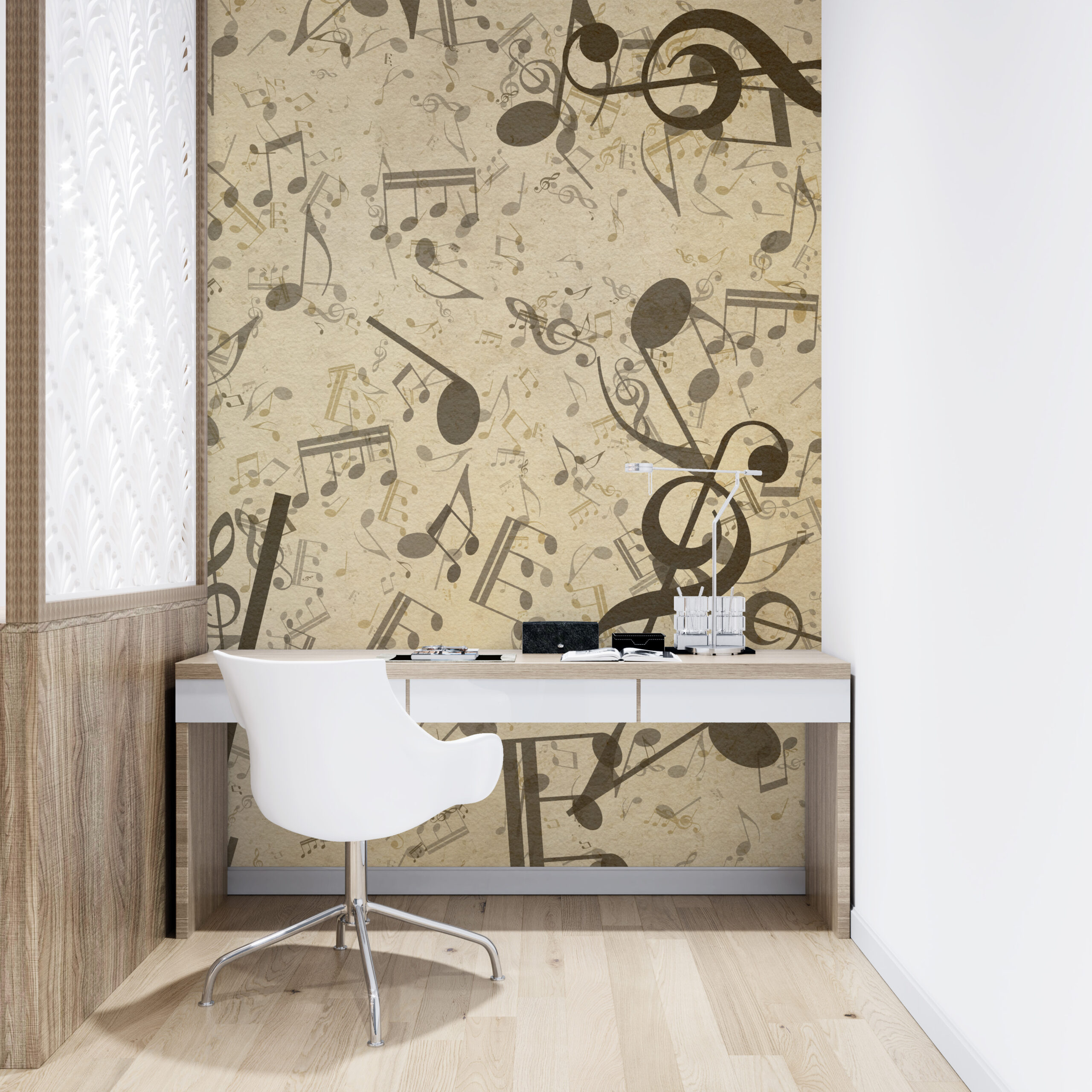 Väggmålning av anteckningar