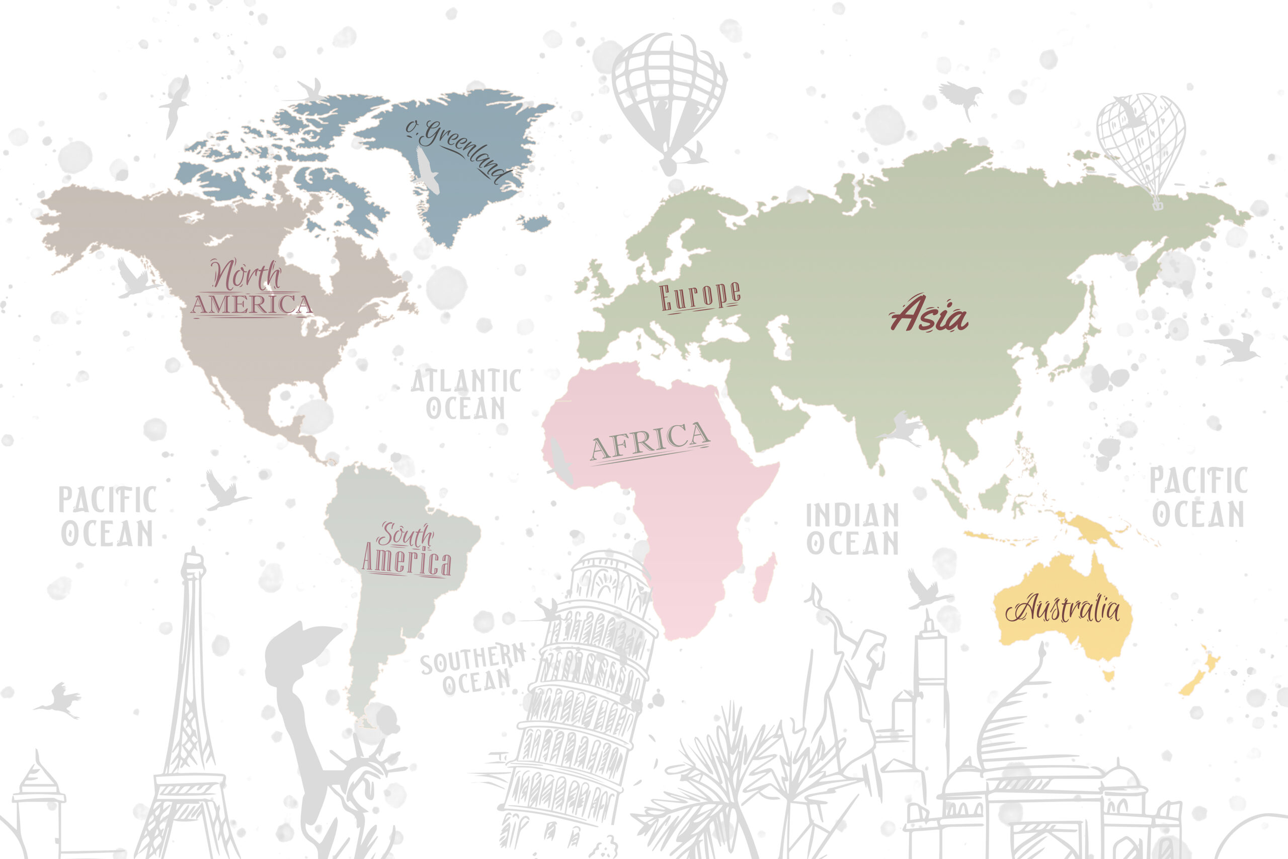 Travel,World,Map,For,Kids,Wallpaper,Design
