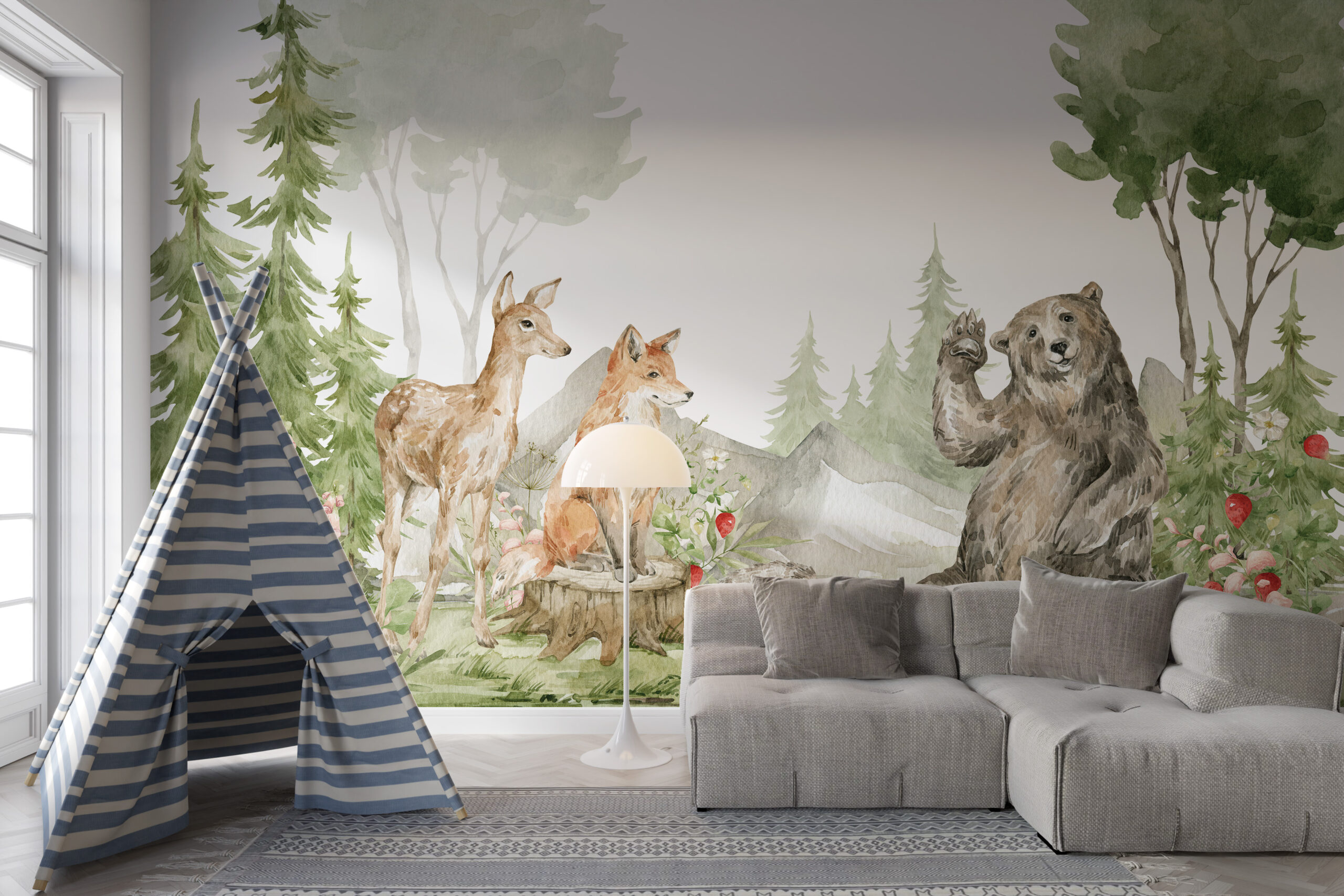 Fototapet Skogens djur