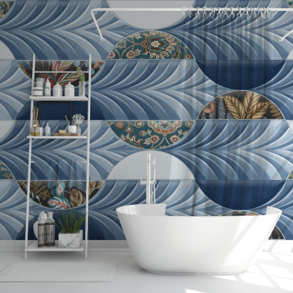 Fototapet Blå Geometriskt motiv