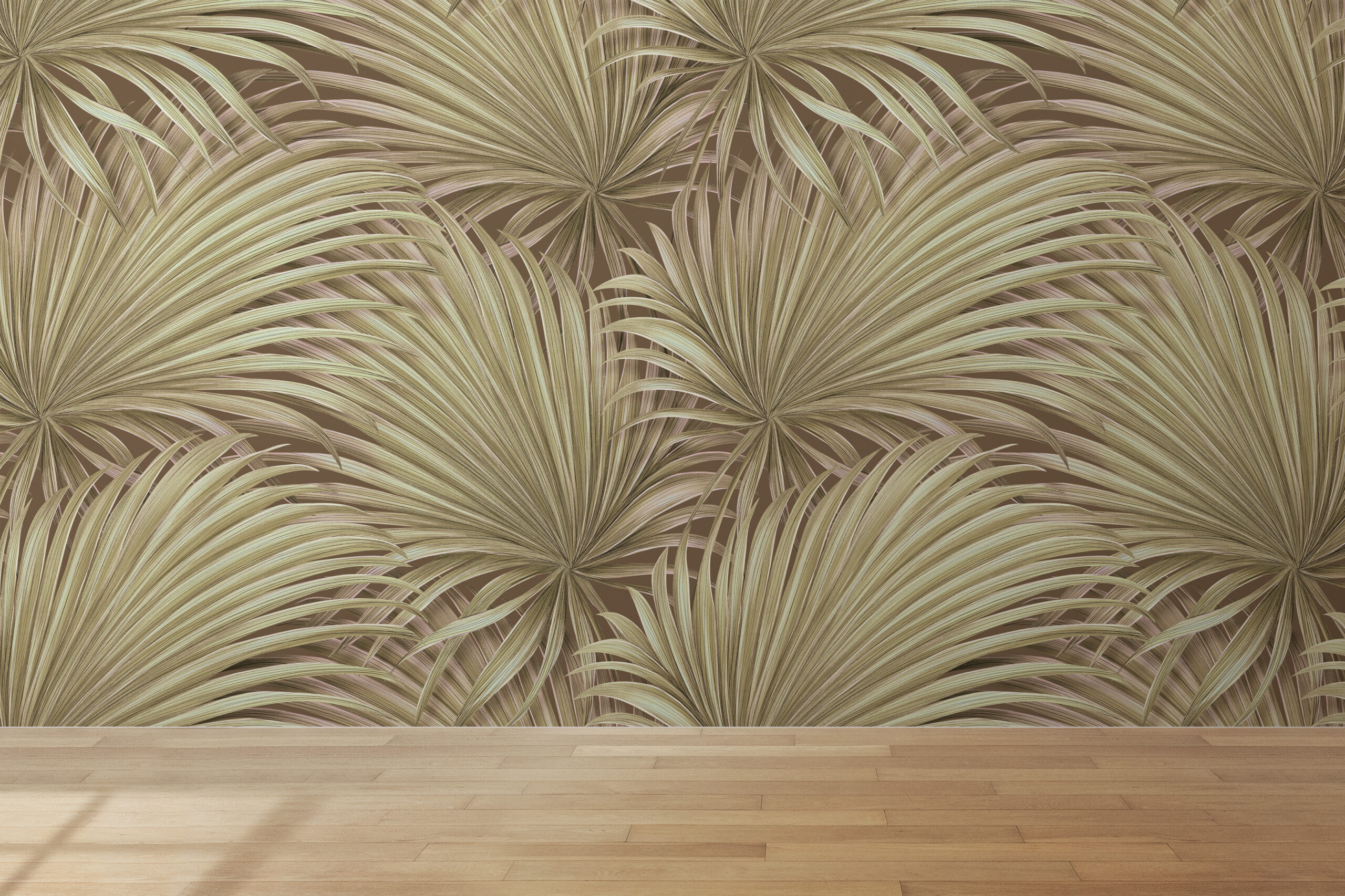 Fototapet Tropical Gold Leaves - väggmålning