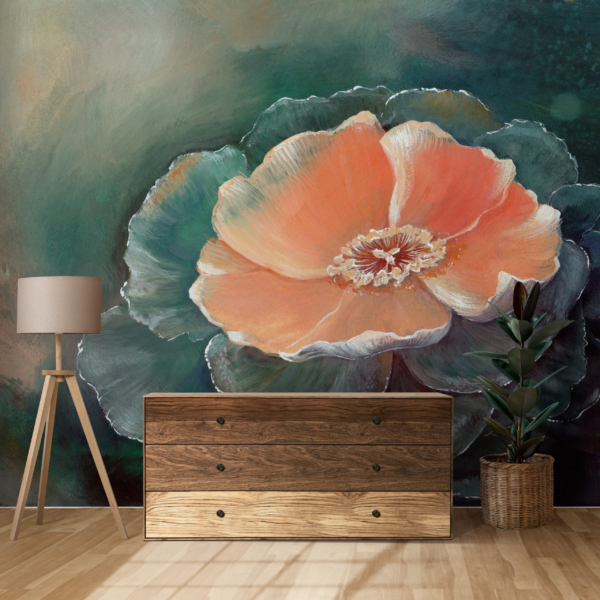 Väggmålning med näckrosor