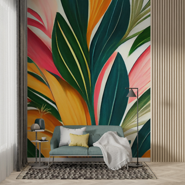 Färgglada löv tapeter