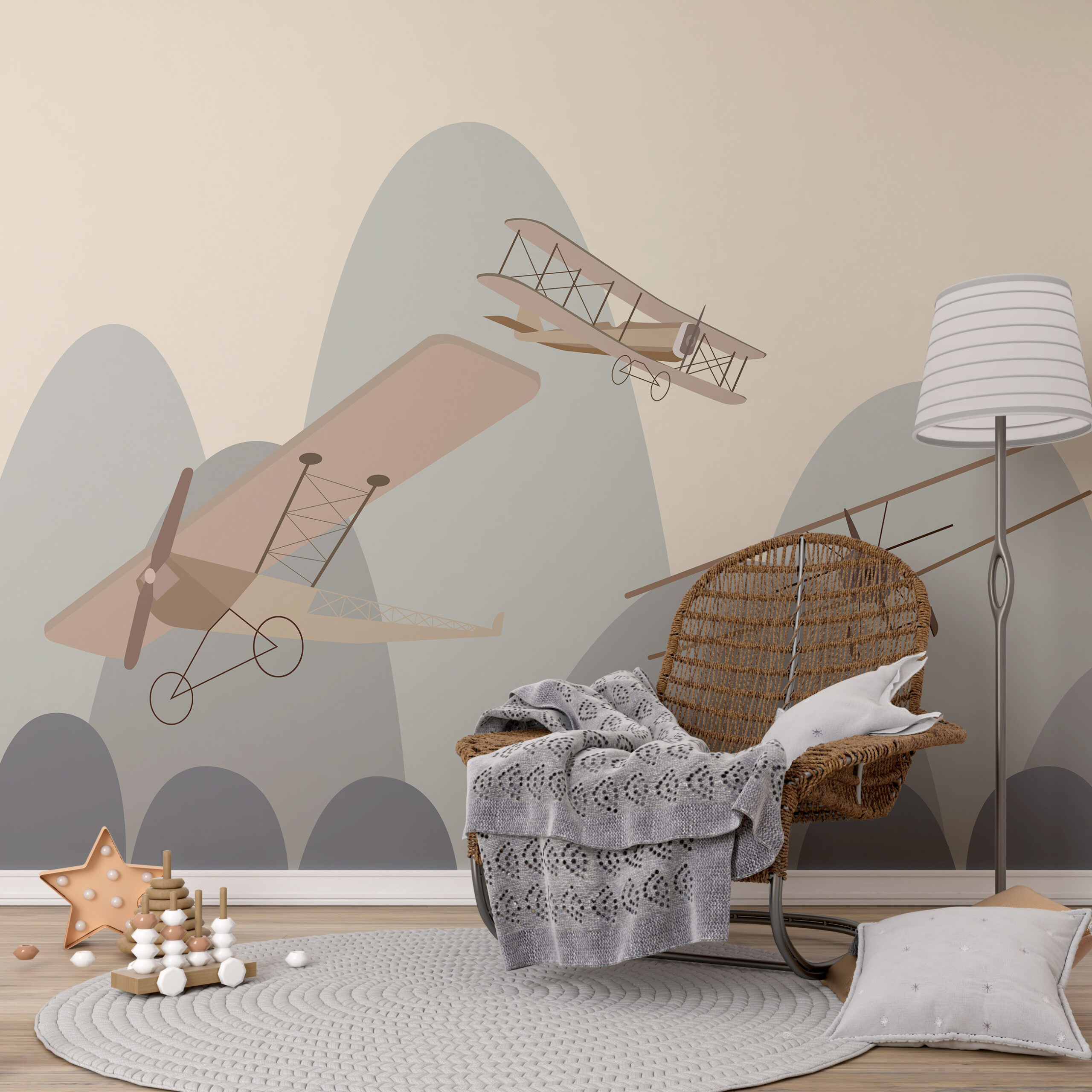 Fototapet Planes In The Mountains