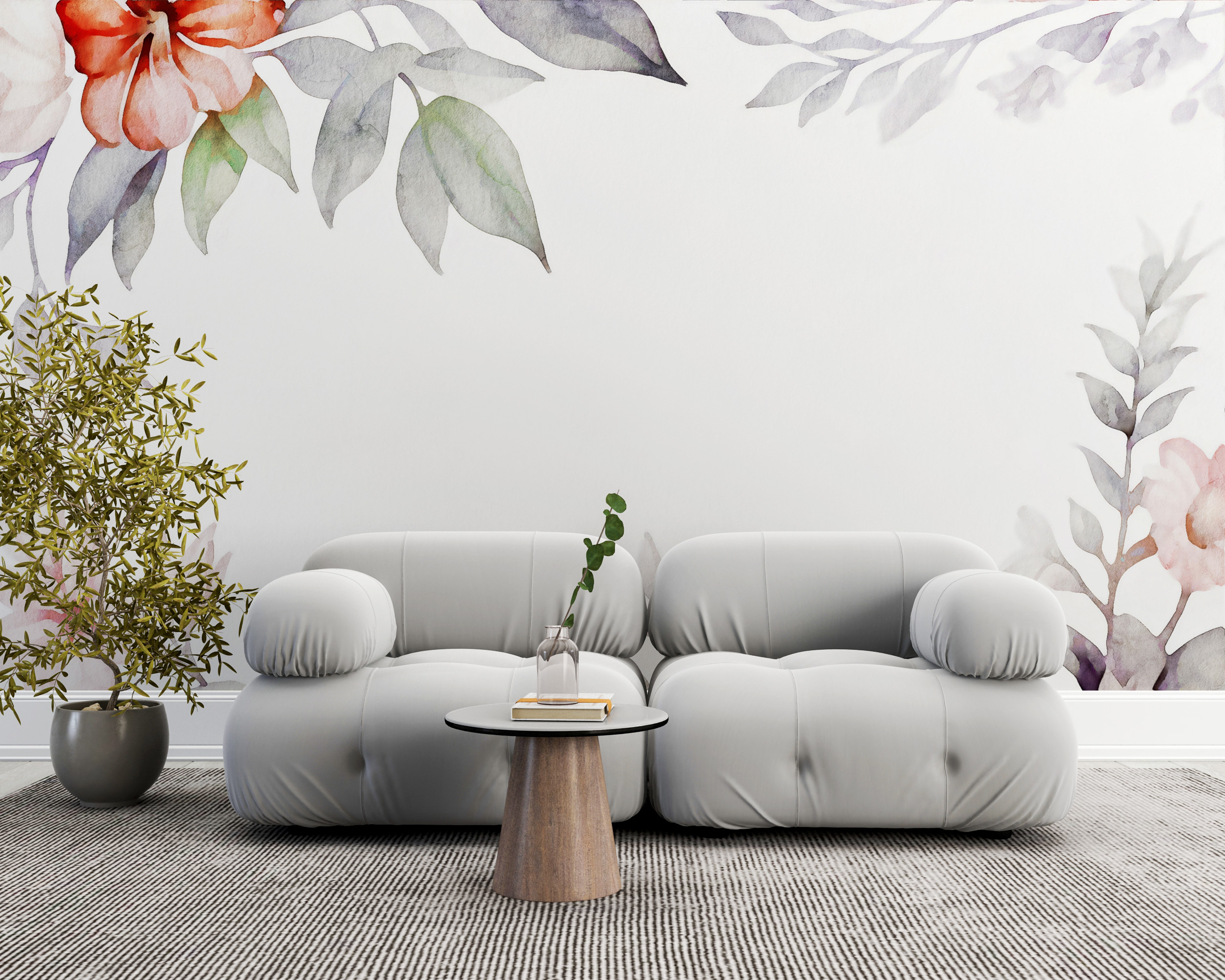 Foto Bakgrund Blommor med orange accent