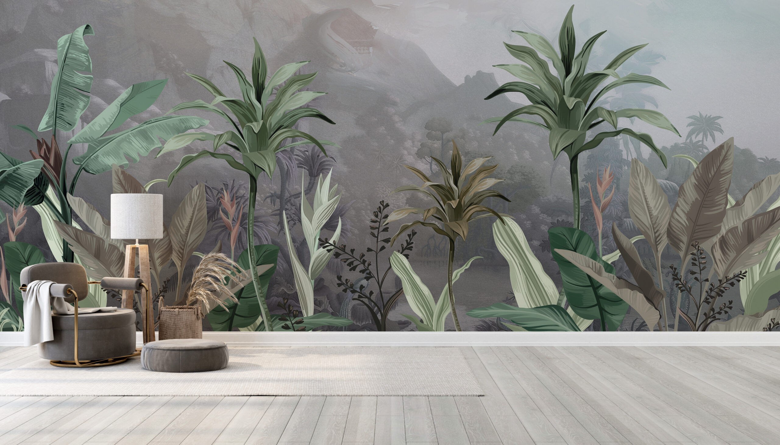 Tropisk beige väggmålning