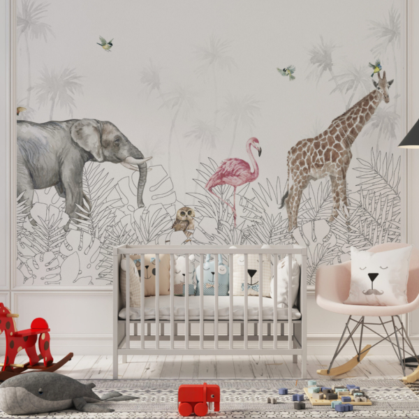 Bakgrund Djungel Vit