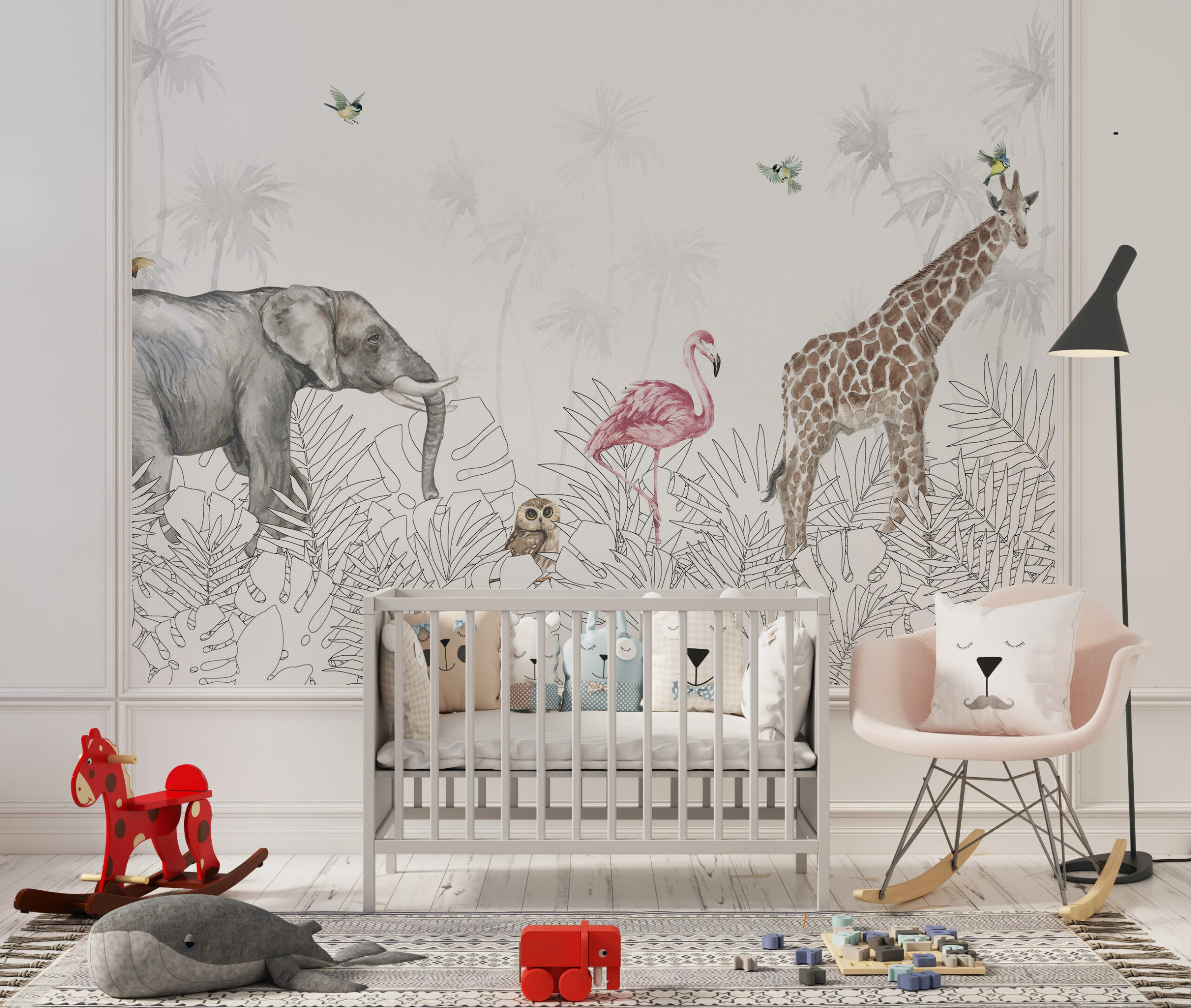 Bakgrund Djungel Vit