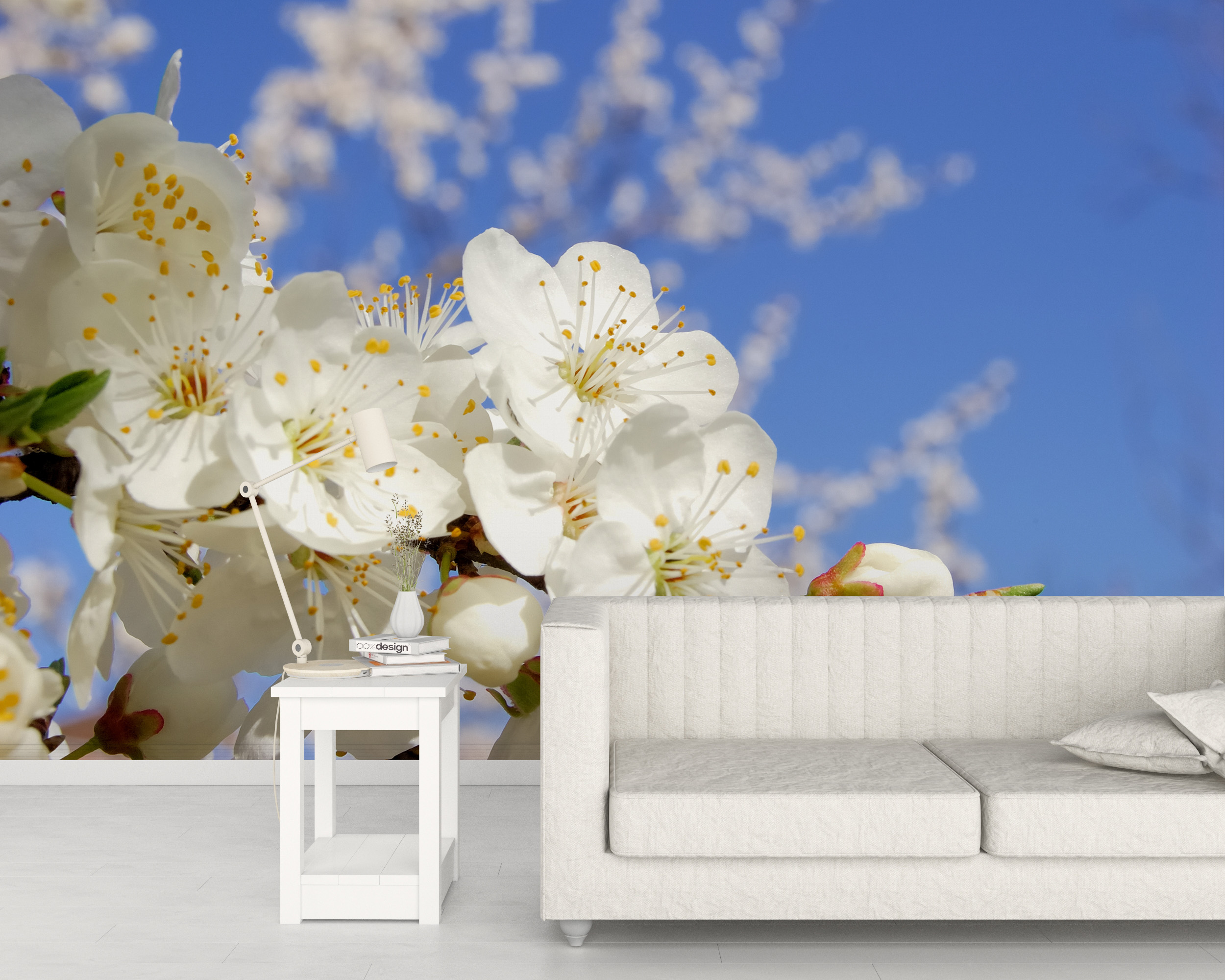 Fototapet Blommande träd