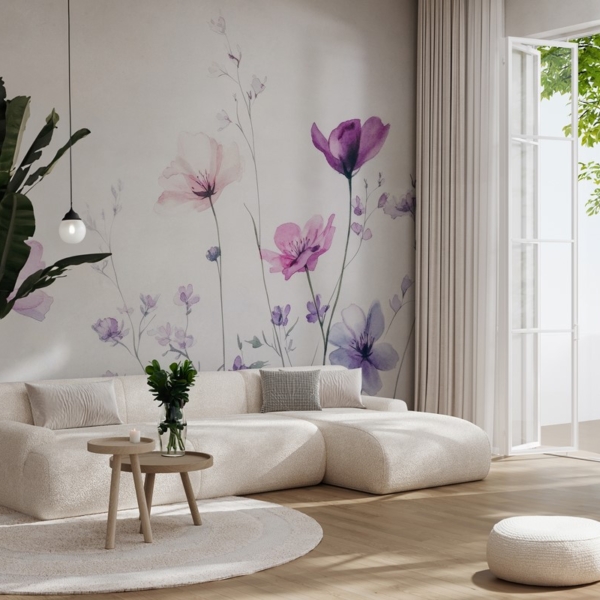 Fototapet Purpurfältviskare