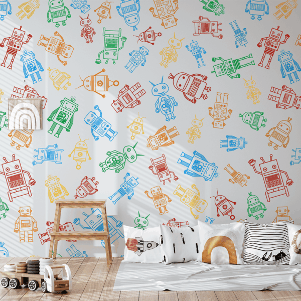 Fototapet Färgrobotar