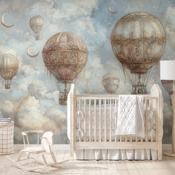 Fototapet Drömmarnas himmel av ballonger