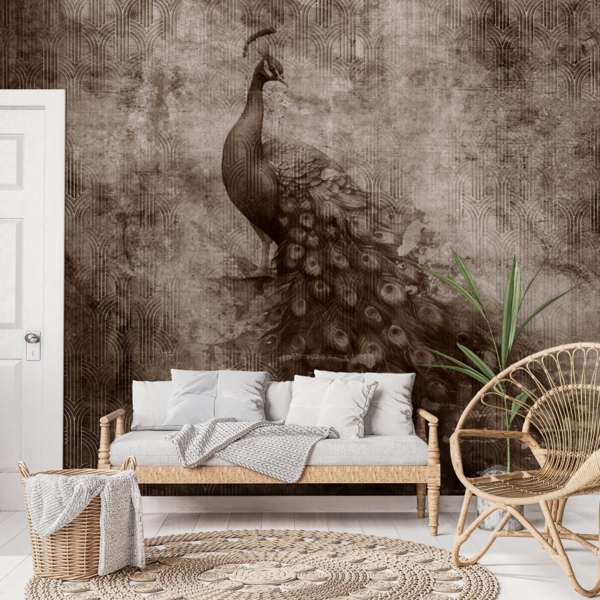 Fototapet Vintage påfågel