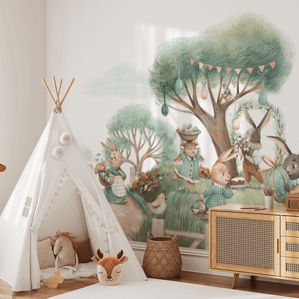 Fototapet Påskharar