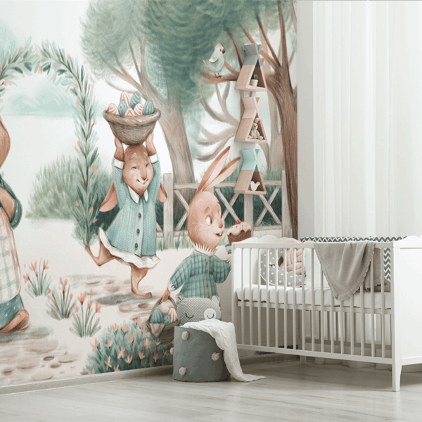 Fototapet Vårkaniner