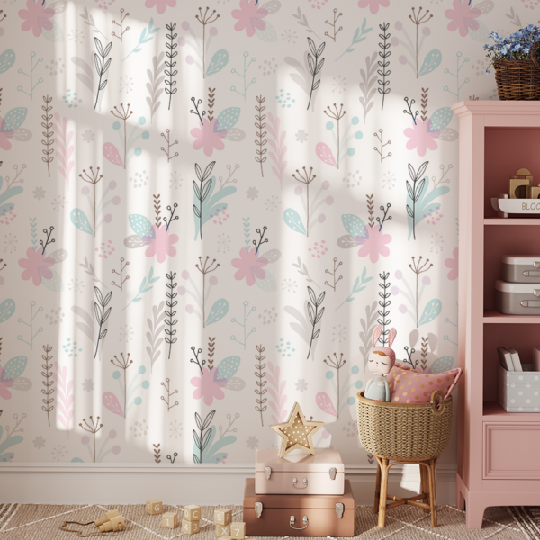 Fototapet Pastellträdgård