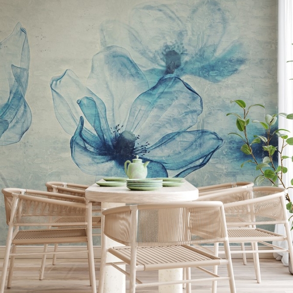 Fototapet Blå blommor