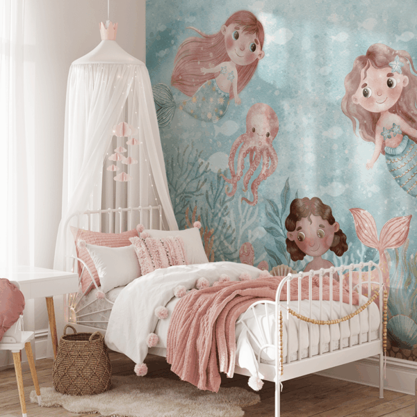 Fototapet Sjöjungfrur i Coral Lagoon