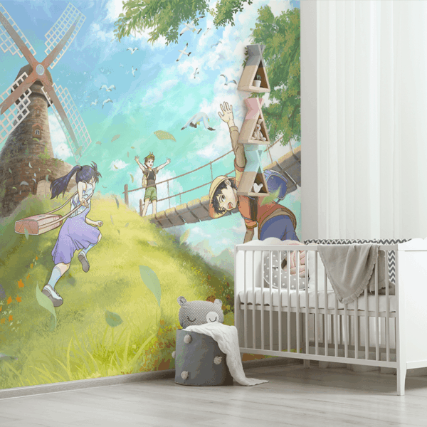 Fototapet Barndom i vinden