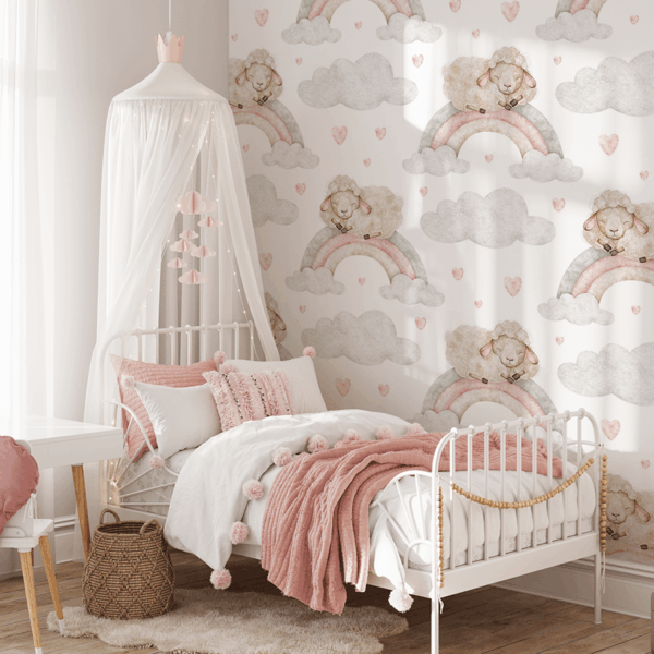 Fototapet Lamm i molnen