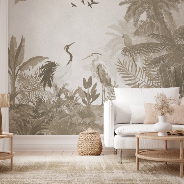 Fototapet Kranar i vintagestil