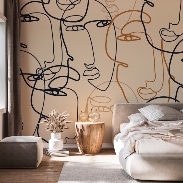 Fototapet Ansikten i en rad