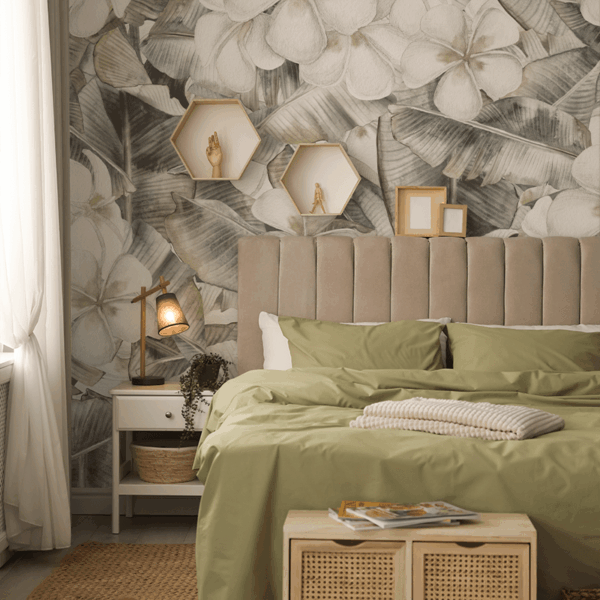 Fototapet Vitblommande