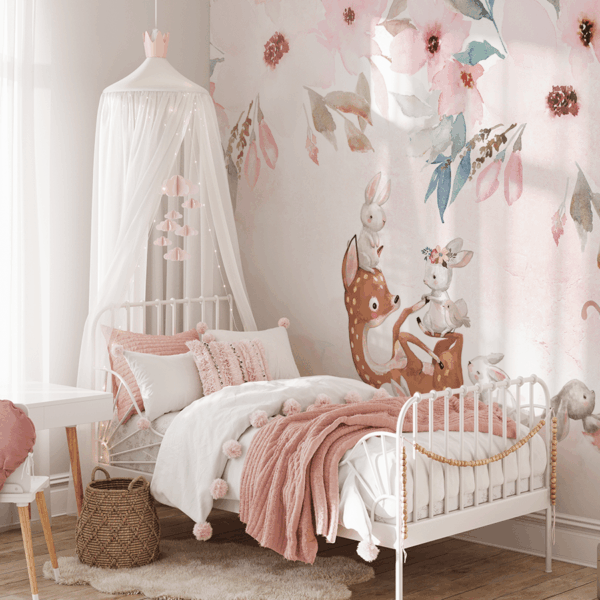 Fototapet Rosa hörnet av vänskap