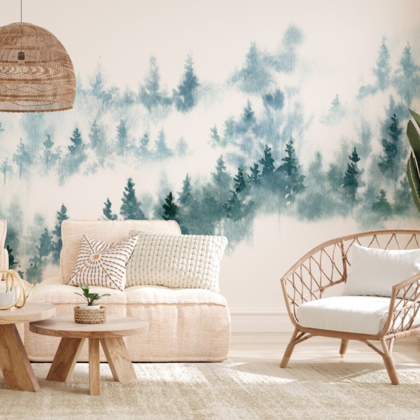 Fototapet Dimmig barrskog