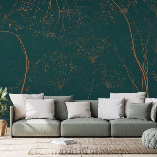 Fototapet Kopra på en grön bakgrund