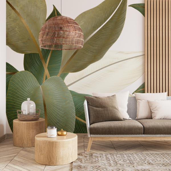 Fototapet Glamorösa löv tapet