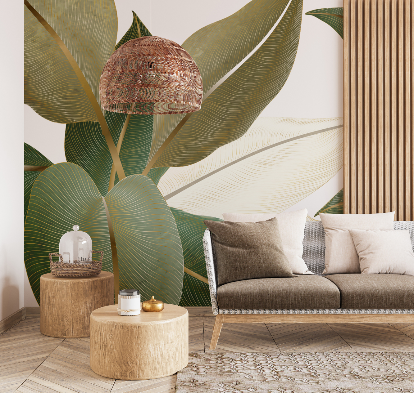 Fototapet Glamorösa löv tapet